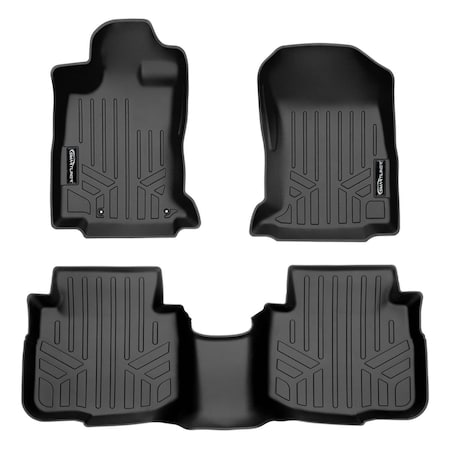 Smartliner SA0490-B0490 All Weather Custom Fit 2 Row Floor Mats Liner Set for 2020-2021 Subaru Outback, Black SA0490/B0490